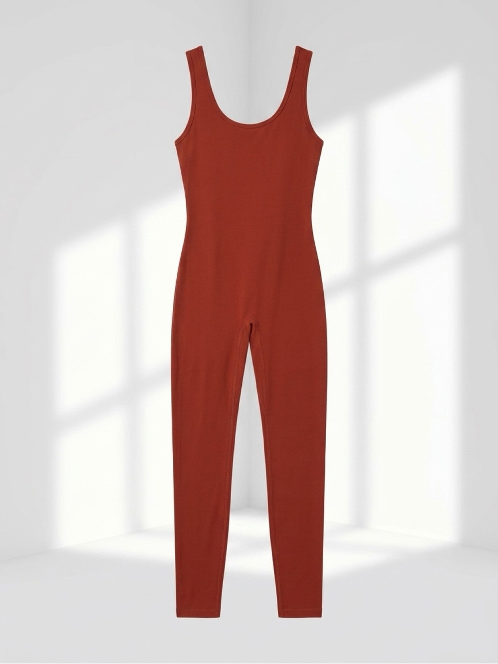 Amazon Rust Red Scoop Neck Sleeveless Jumpsuit
